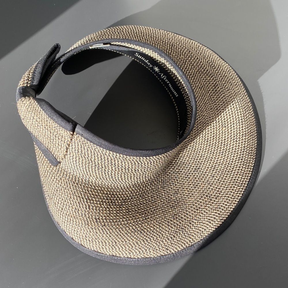 Sunday Afternoons Garden Visor Black & Tan Os Uv-Protection Packable Outdoor